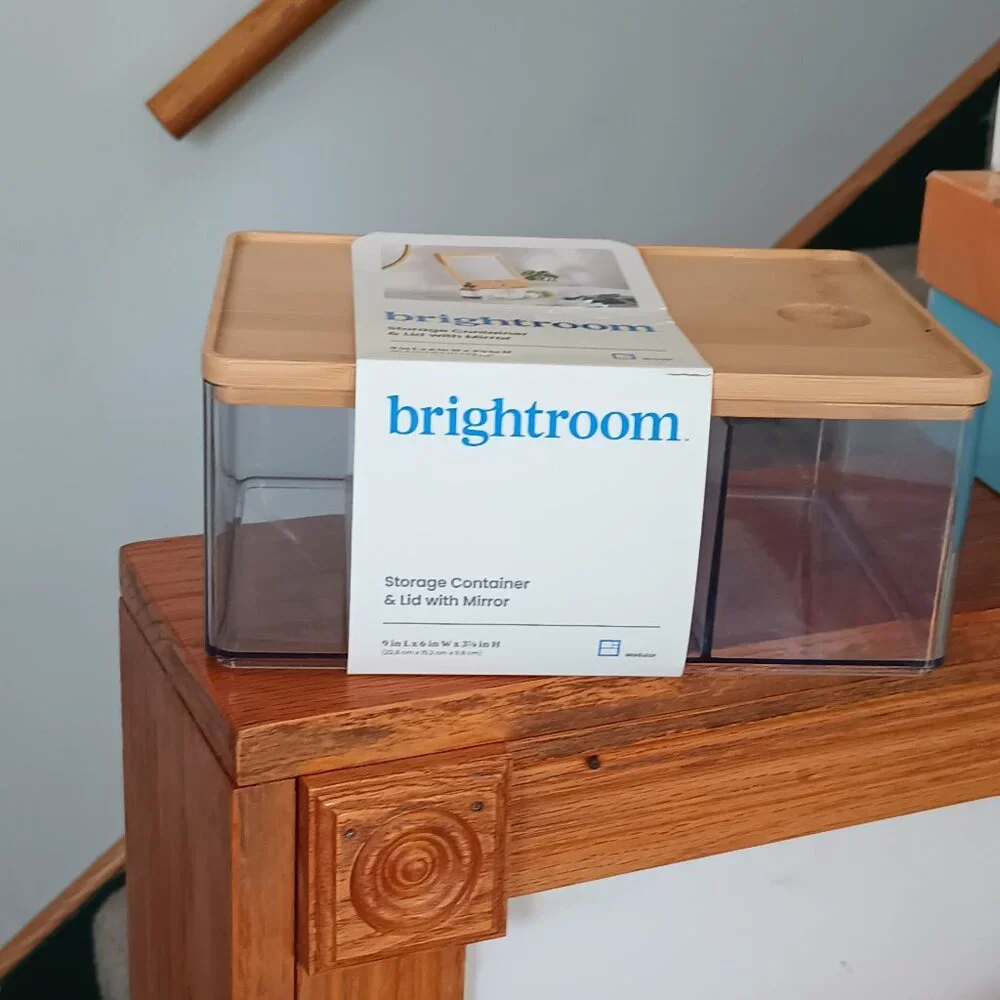 NEW Cosmetic Storage Container with Bamboo Lid - Brightroom™